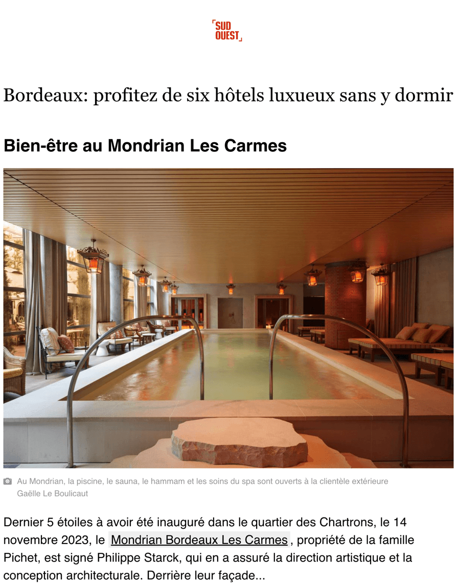 Bordeaux : profitez de six hôtels luxueux sans y dormir