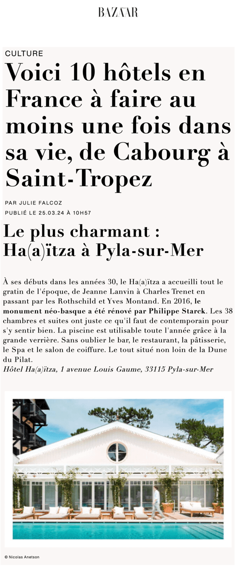 Voici 10 hôtels en France à faire au moins une fois dans sa vie, de Cabourg à Saint-Tropez