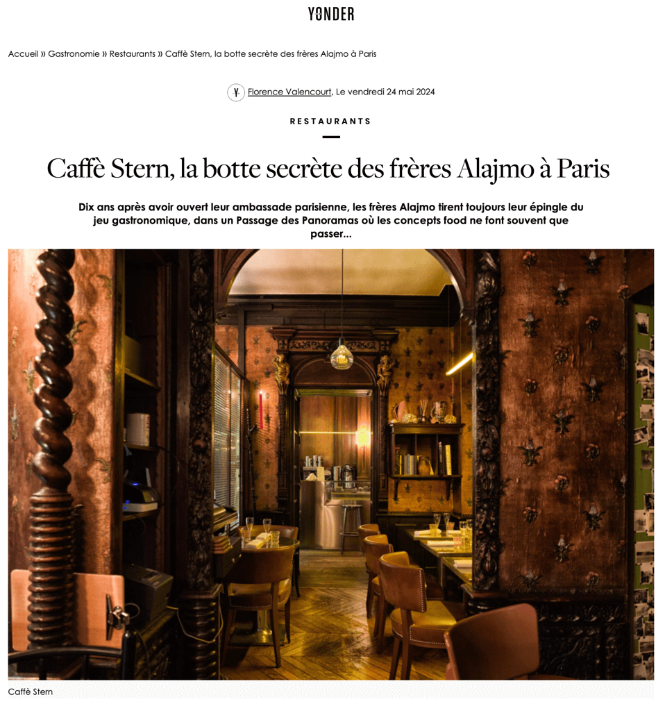 Caffè Stern, la botte secrète des frères Alajmo à Paris