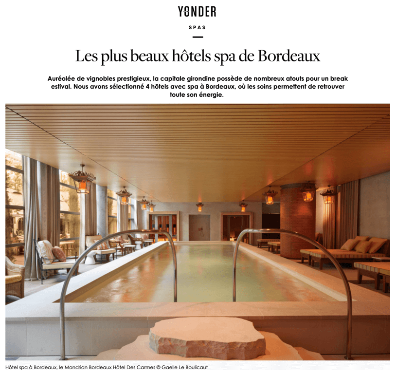Les plus beaux hôtels spa de Bordeaux