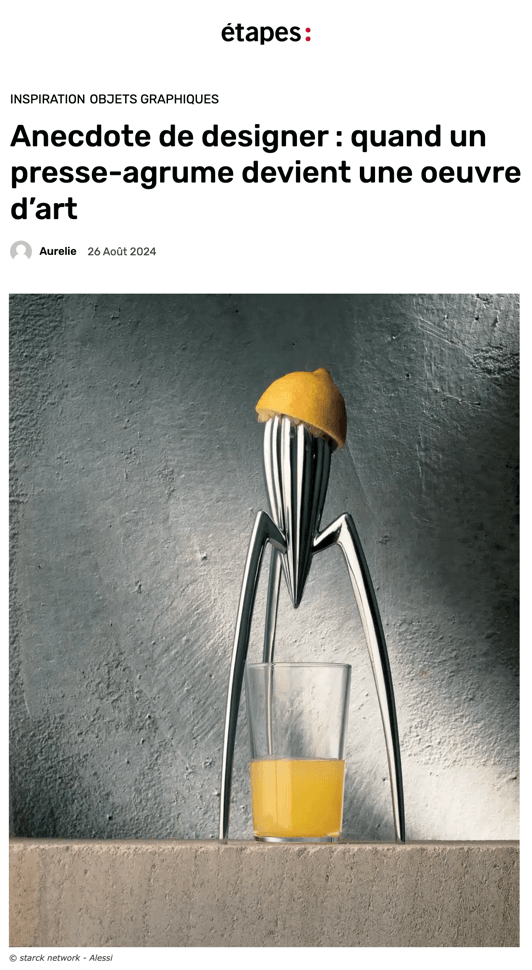 Anecdote de designer : quand un presse-agrume devient une oeuvre d’art