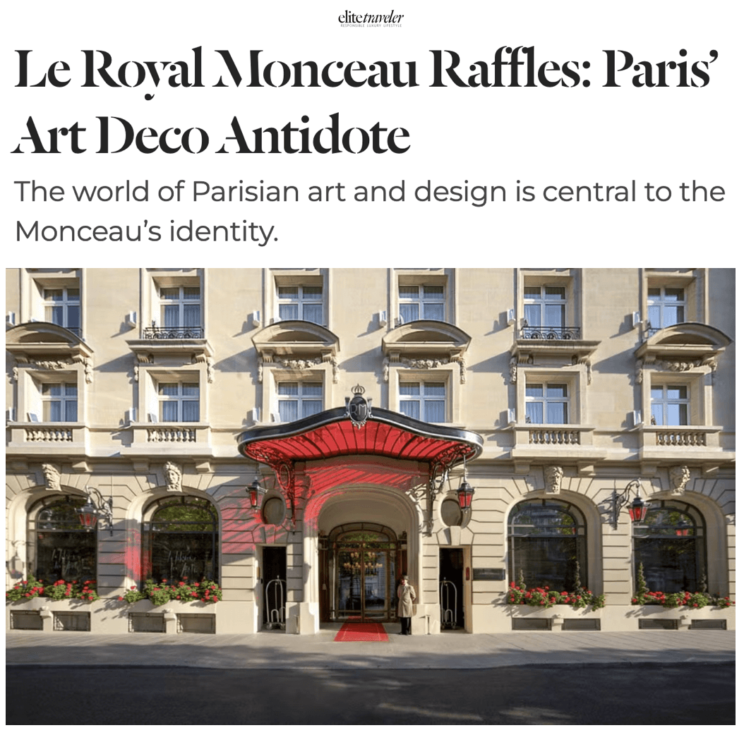 Le Royal Monceau Raffles : L'antidote de l'Art déco à Paris
