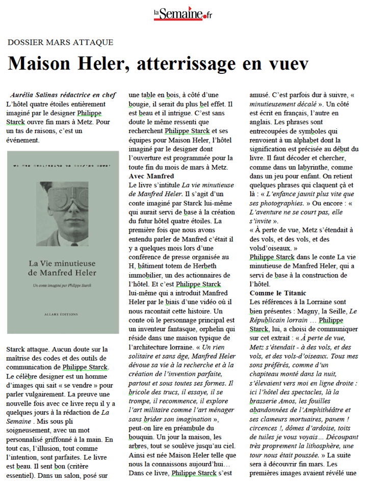 Maison Heler, atterrissage en vuev