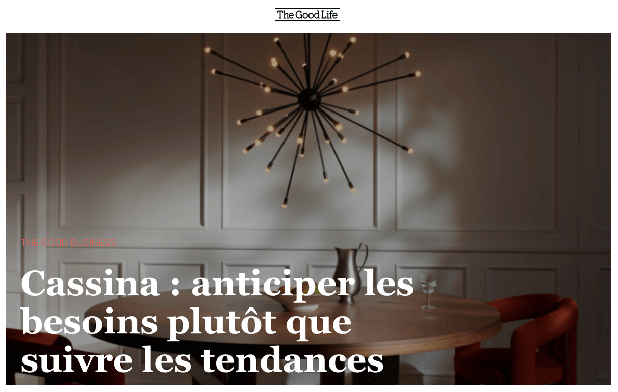 Cassina : anticiper les besoins plutôt que suivre les tendances