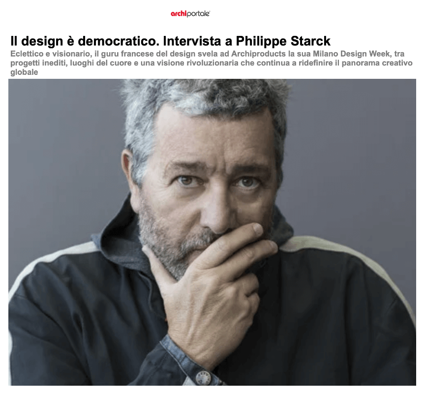 Le design est démocratique. Entretien avec Philippe Starck