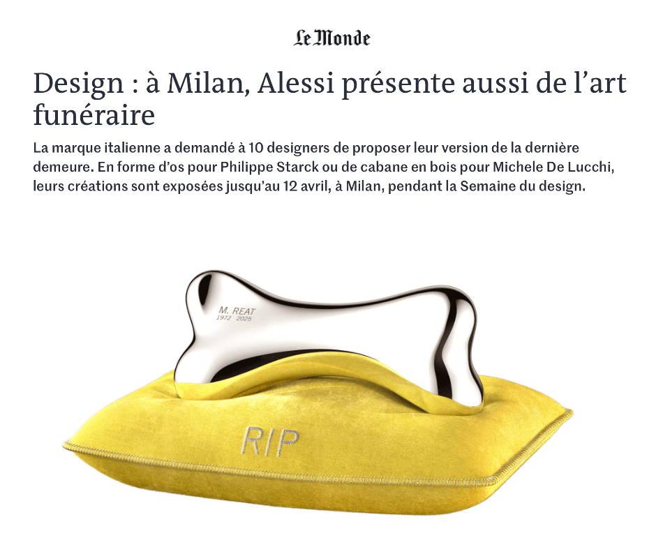 Design : à Milan, Alessi présente aussi de l’art funéraire