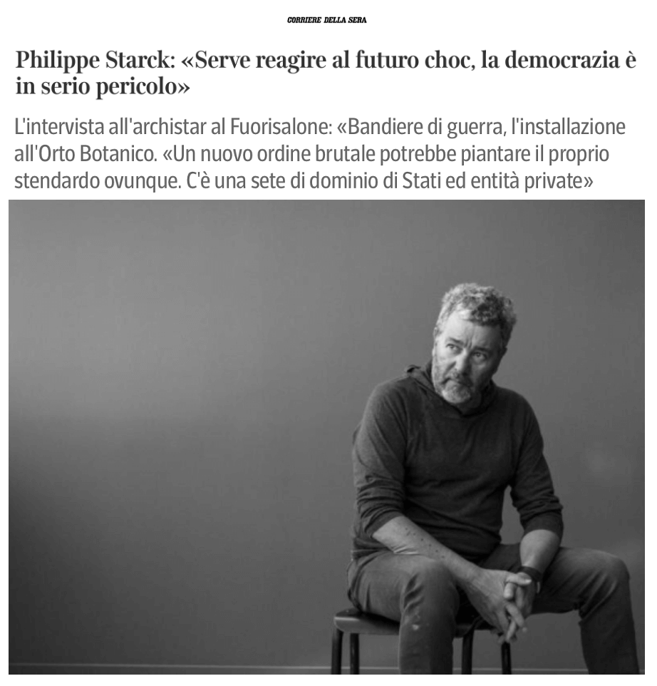 Philippe Starck : « Il faut réagir au choc du futur, la démocratie est en grand danger ».