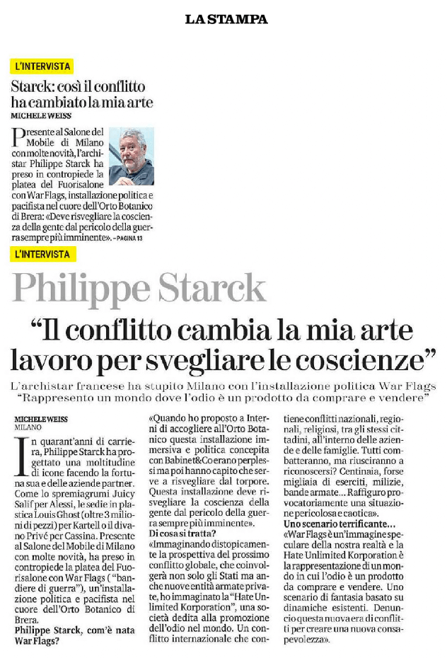 Starck : comment le conflit a changé mon art