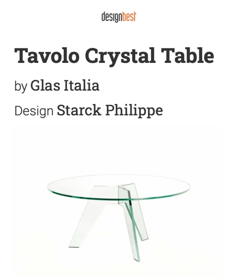Table en cristal Tavolo