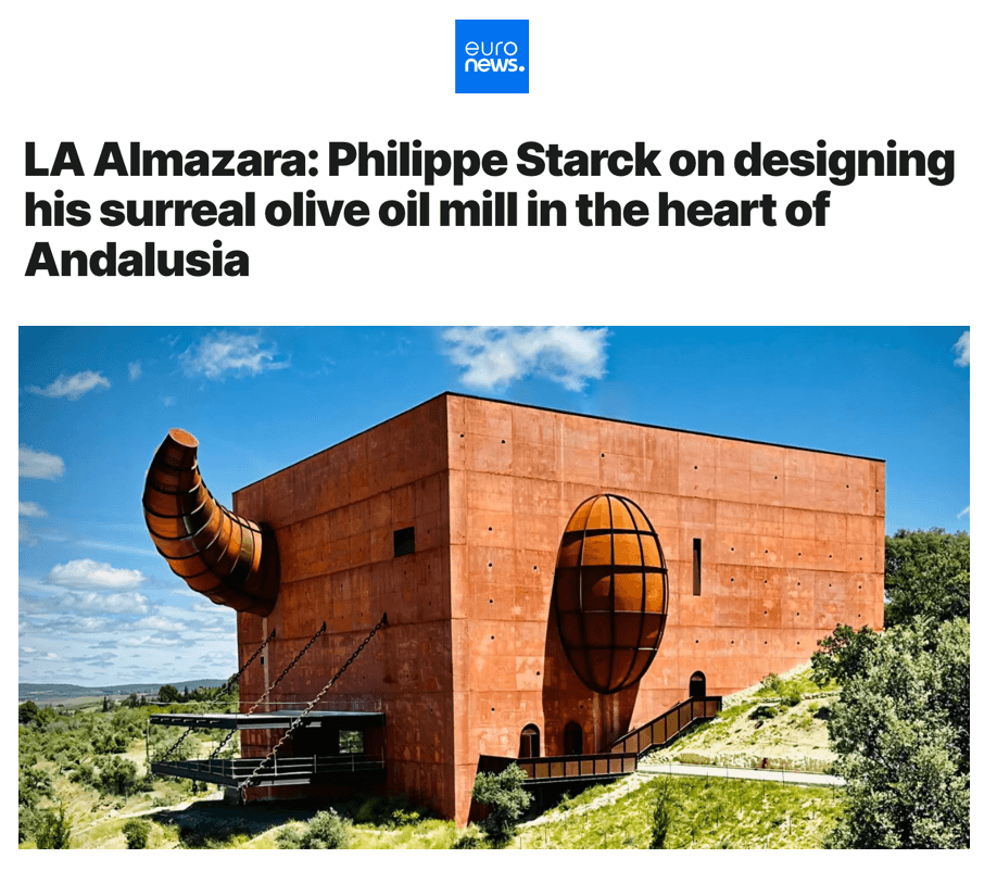 LA Almazara : Philippe Starck parle de la conception de son moulin à huile d'olive surréaliste au cœur de l'Andalousie