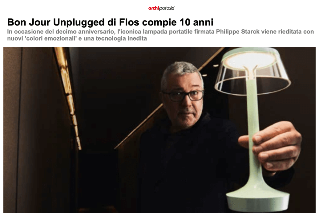 Bon Jour Unplugged de Flos fête ses 10 ans