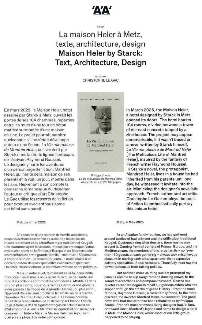 La maison Heler à Metz, texte, architecture, design Maison Heler by Starck: Text, Architecture, Design