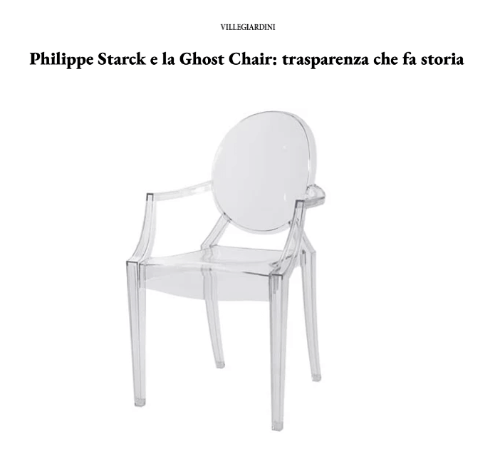 Philippe Starck et la Louis Ghost : une transparence qui fait l'histoire