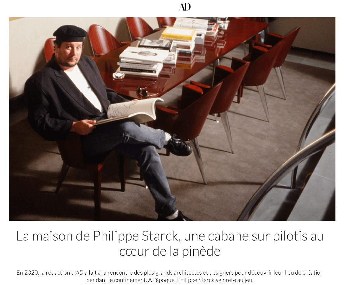  La maison de Philippe Starck, une cabane sur pilotis au cœur de la pinède