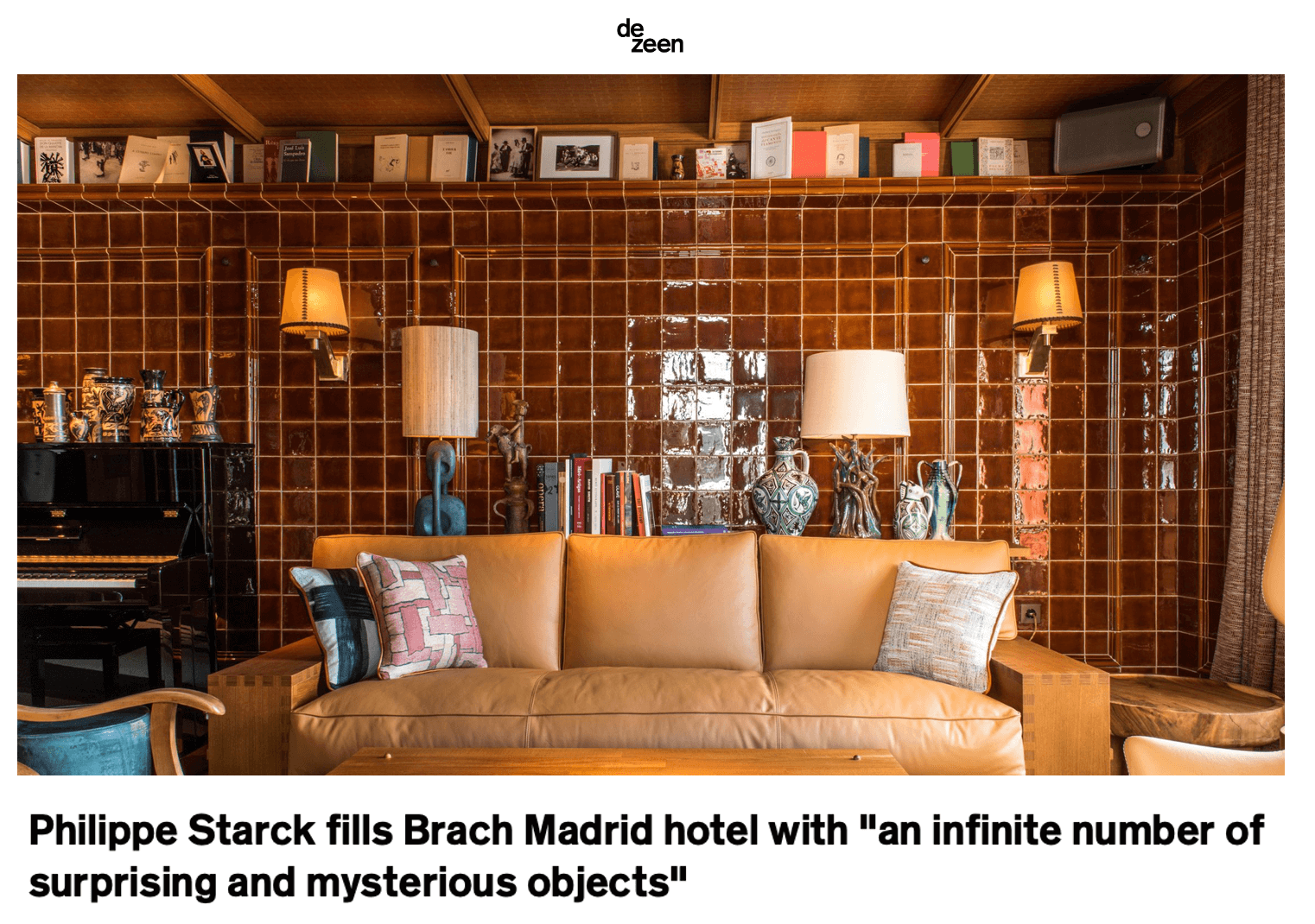 Philippe Starck remplit l'hôtel Brach Madrid d'« une infinité d'objets surprenants et mystérieux ».