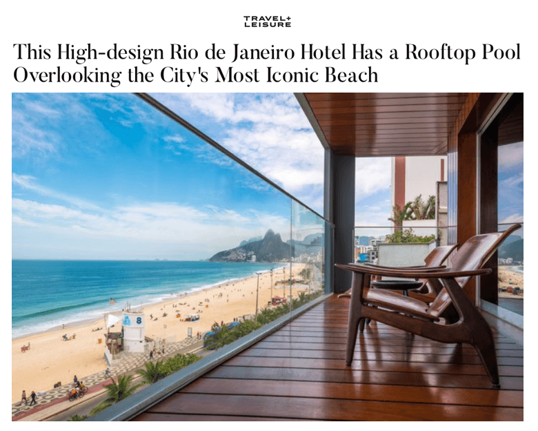 Cet hôtel haut de gamme de Rio de Janeiro dispose d'une piscine sur le toit avec vue sur la plage la plus emblématique de la ville