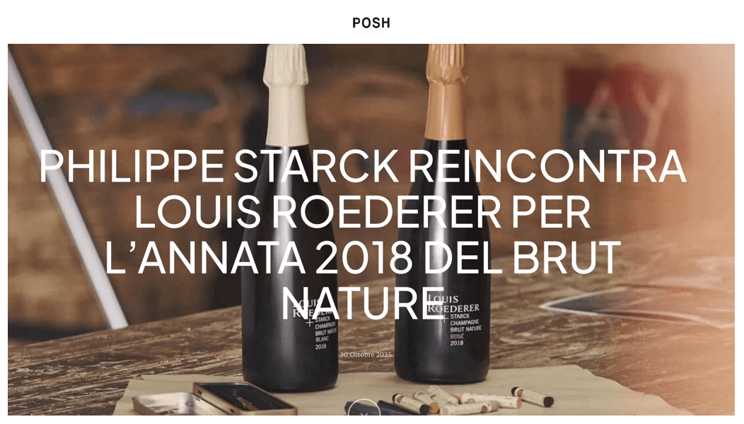 PHILIPPE STARCK RETROUVE LOUIS ROEDERER POUR LE MILLÉSIME 2018 DU BRUT NATURE