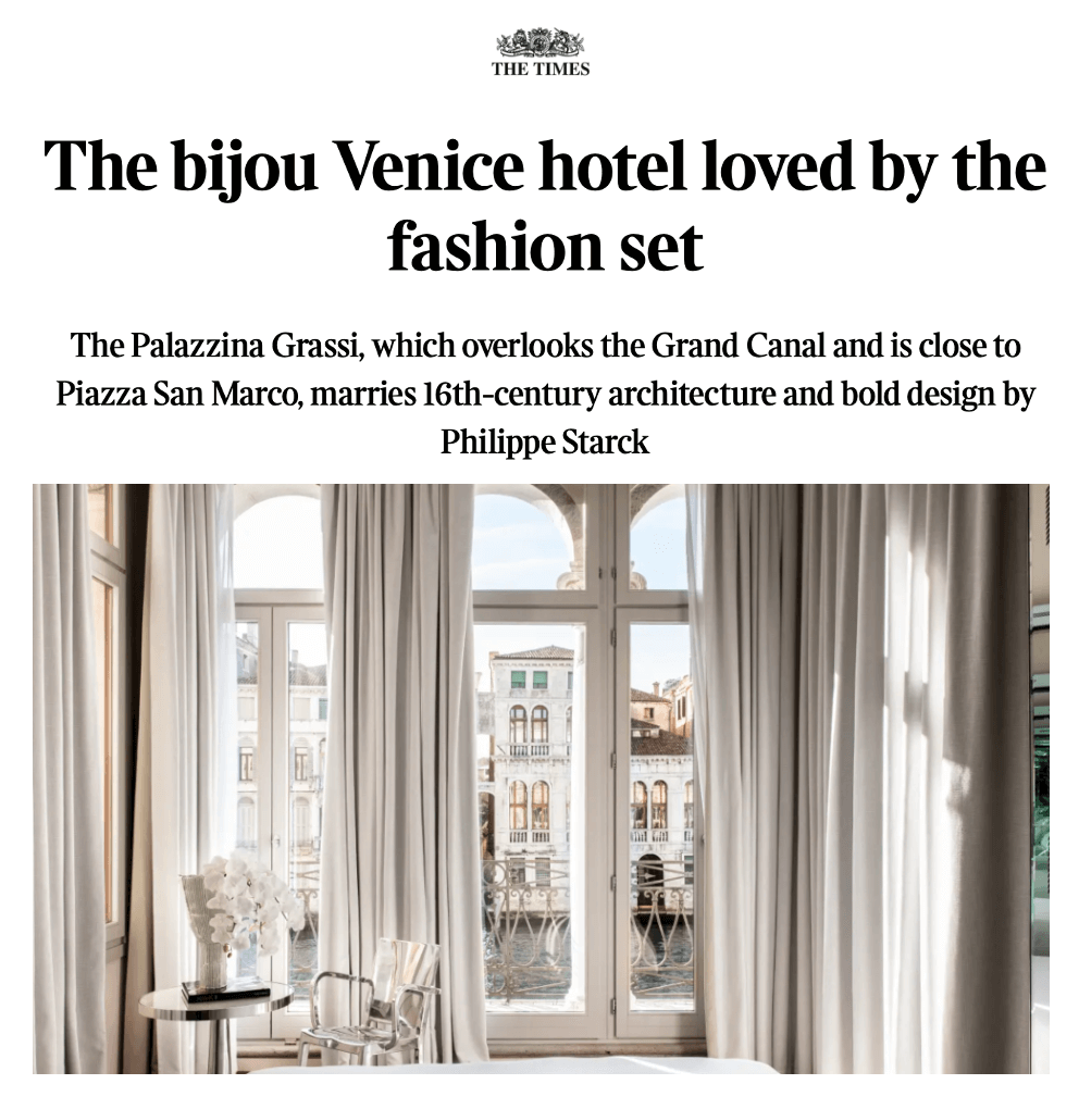 Le petit hôtel de Venise adoré par les fashionistas