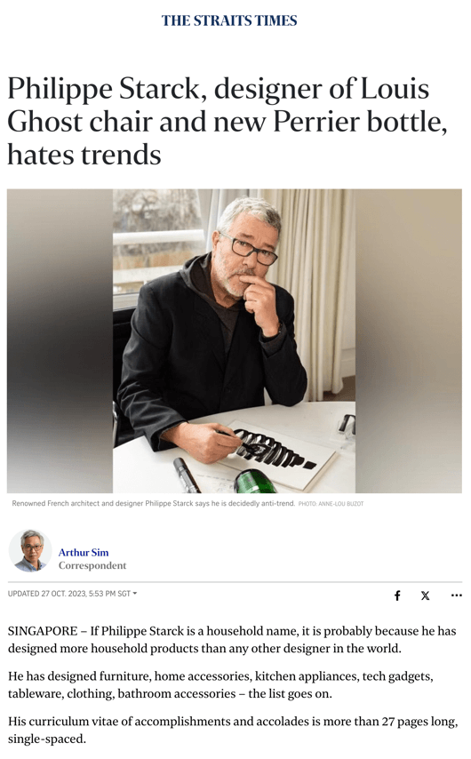 Je déteste les tendances : Philippe Starck