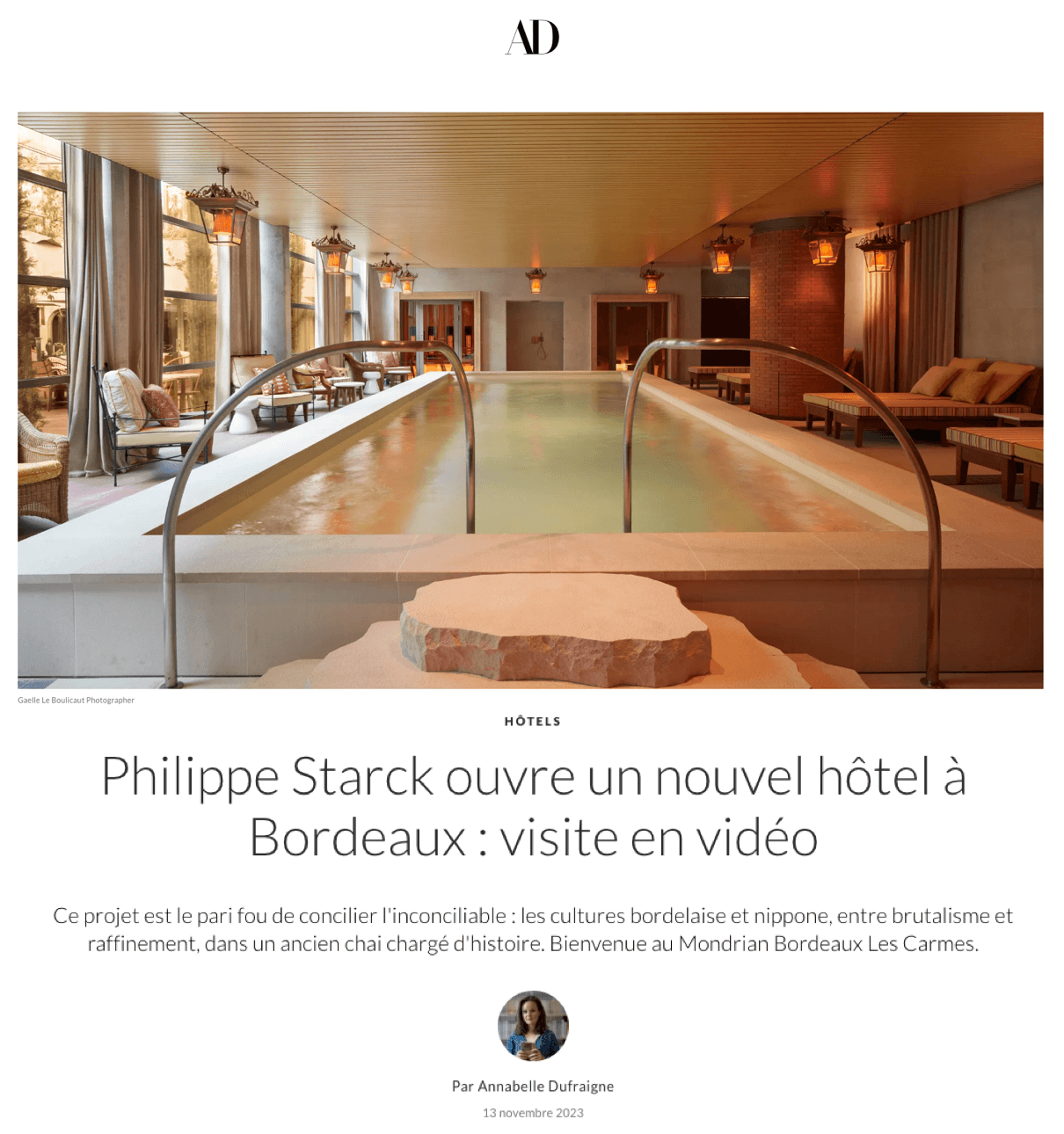 Philippe Starck ouvre un nouvel hôtel à Bordeaux, une fantasmagorie japonaise
