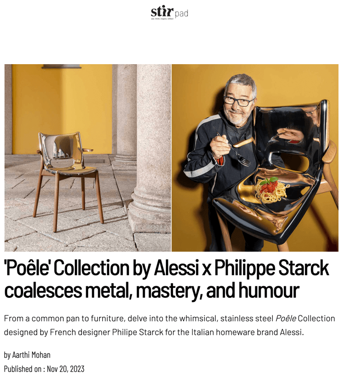 Poêle Collection by Alessi x Philippe Starck coalesces metal, mastery, and humour