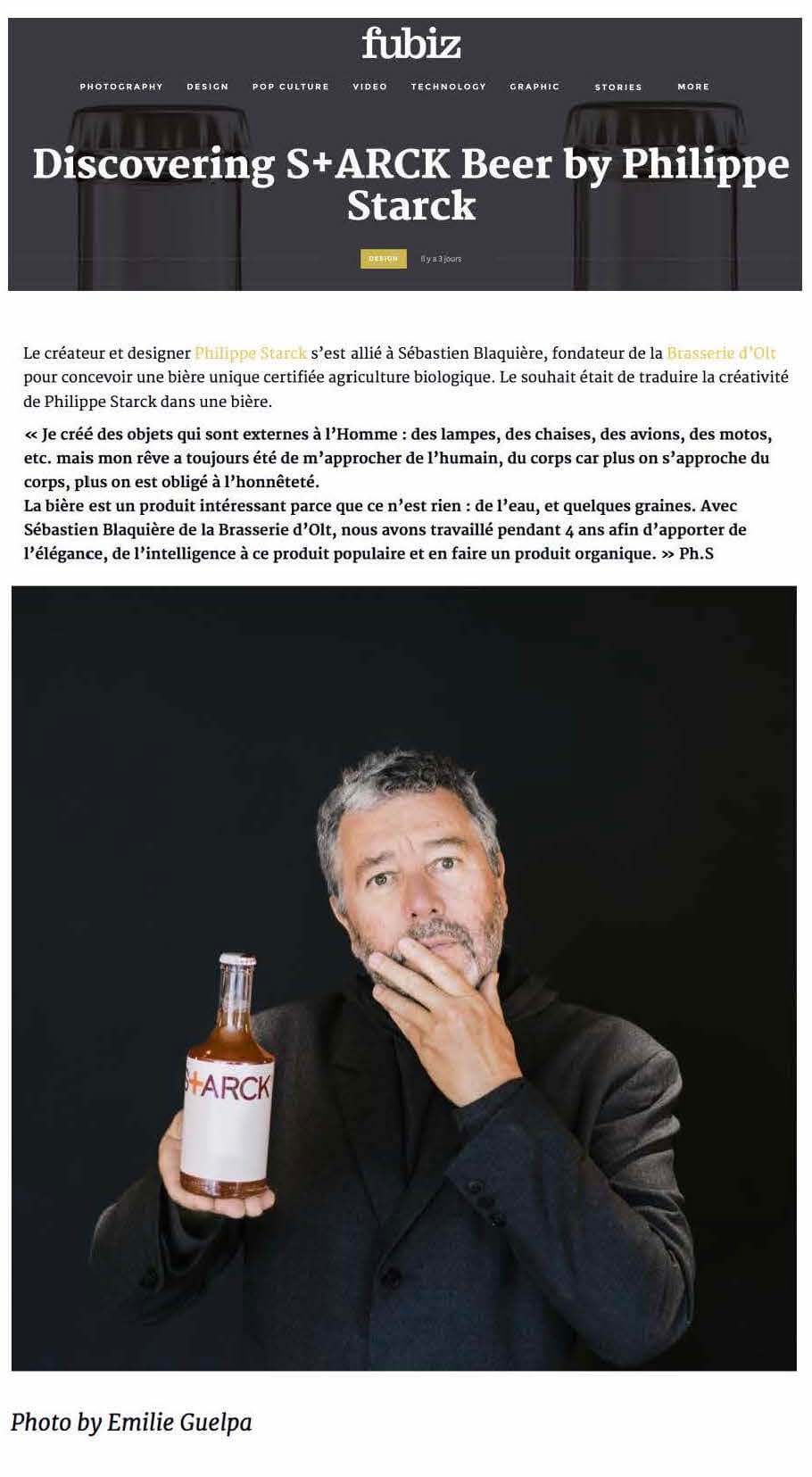 Découverte de S+ARCK Beer by Philippe Starck