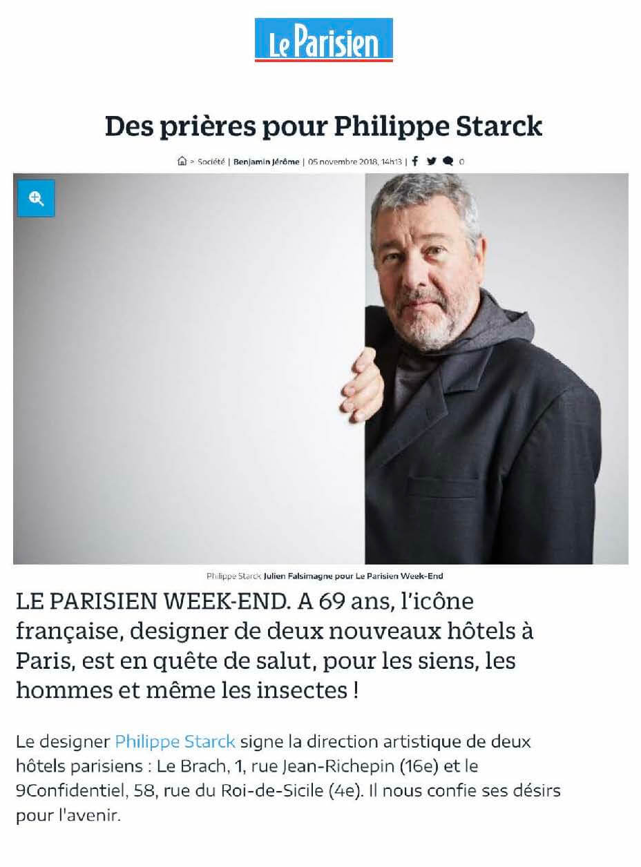 LE PARISIEN - DES PRIÈRES POUR PHILIPPE STARCK