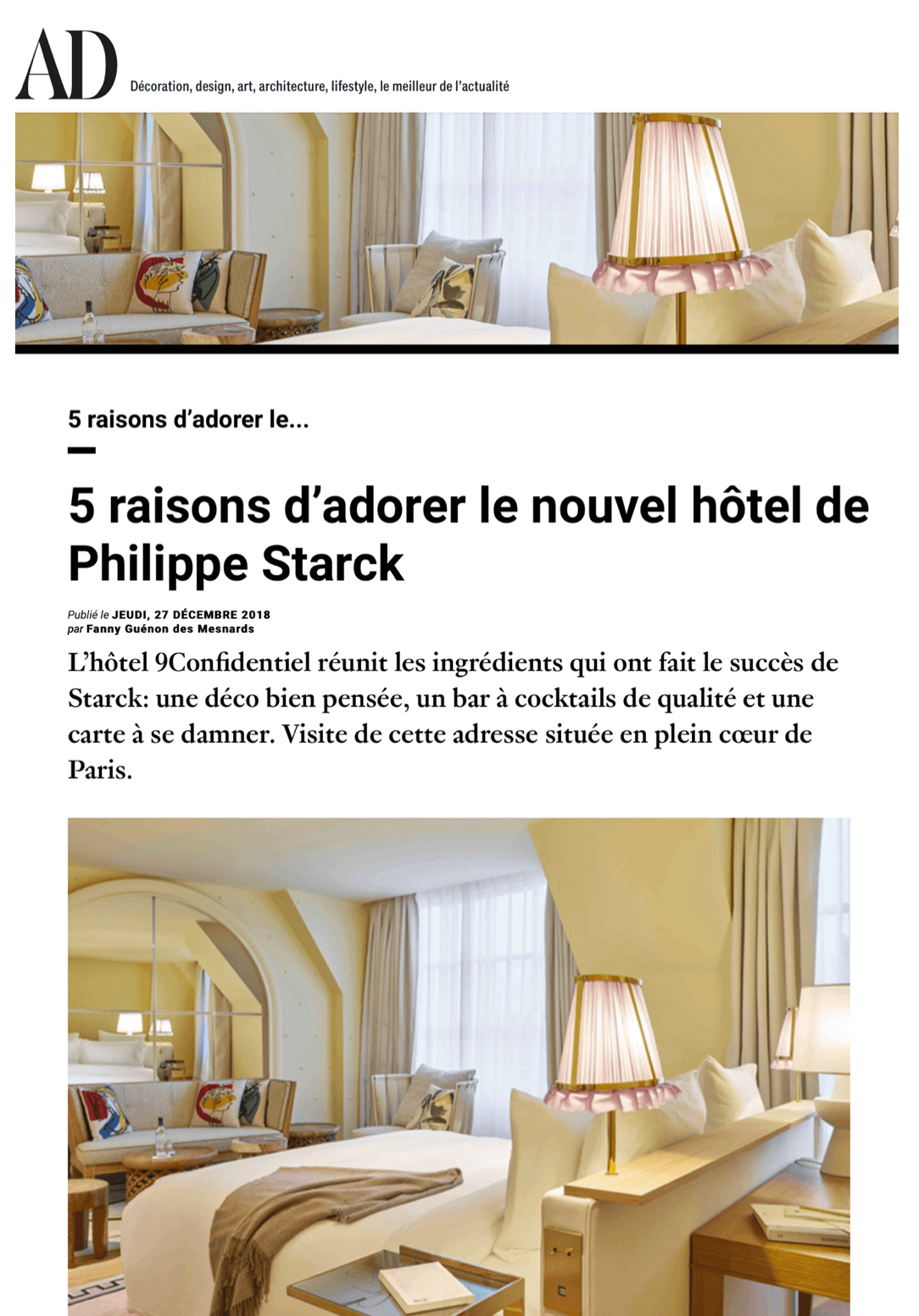 AD - 5 raisons d'adorer le 9 Confidentiel, le nouvel hôtel de Philippe Starck