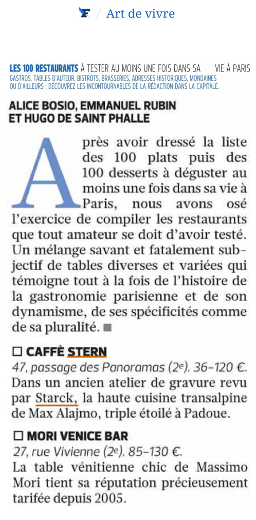 Les 100 restaurants à tester au moins une fois dans sa vie à Paris