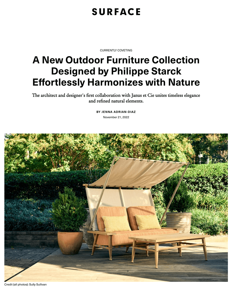 Une nouvelle collection de mobilier d'extérieur conçue par Philippe Starck s'harmonise parfaitement avec la nature.