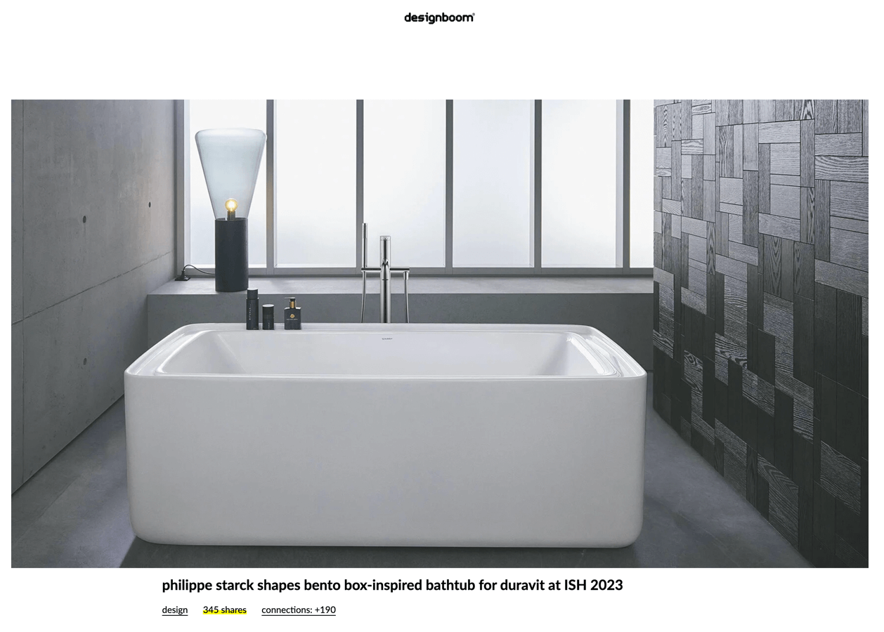 Philippe Starck crée une baignoire d'inspiration bento box pour duravit au salon ISH 2023