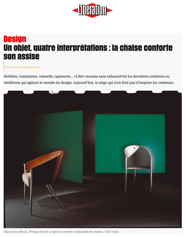 Un objet, quatre interprétations : la chaise conforte son assise