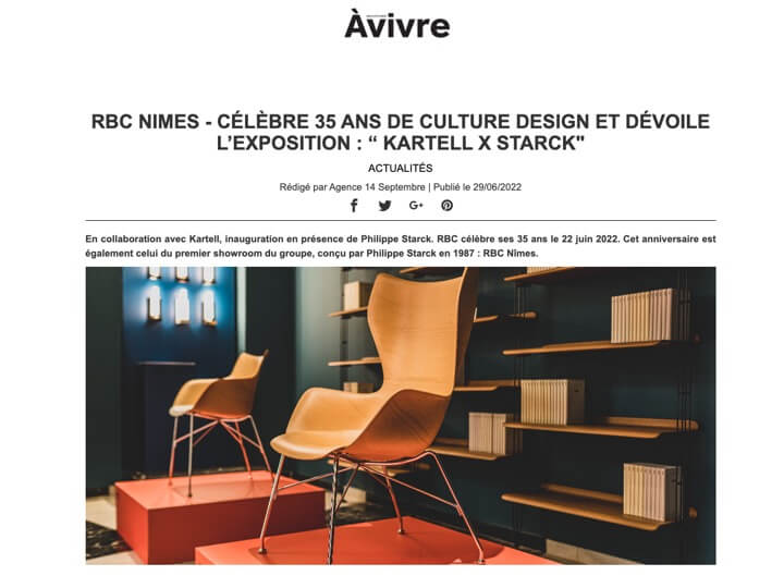 RBC NIMES - CÉLÈBRE 35 ANS DE CULTURE DESIGN ET DÉVOILE L’EXPOSITION : “ KARTELL X STARCK