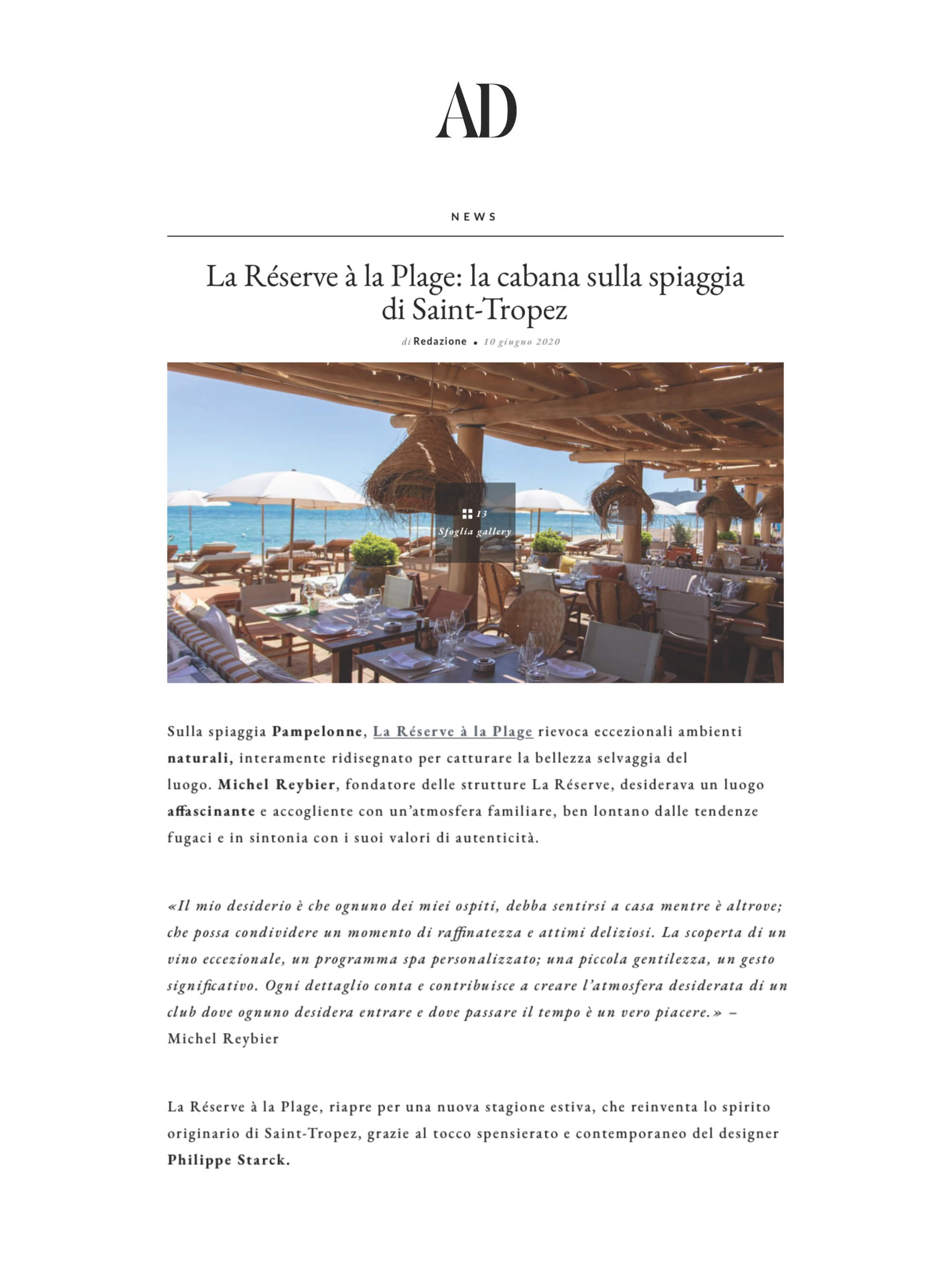 AD - La Réserve à la Plage