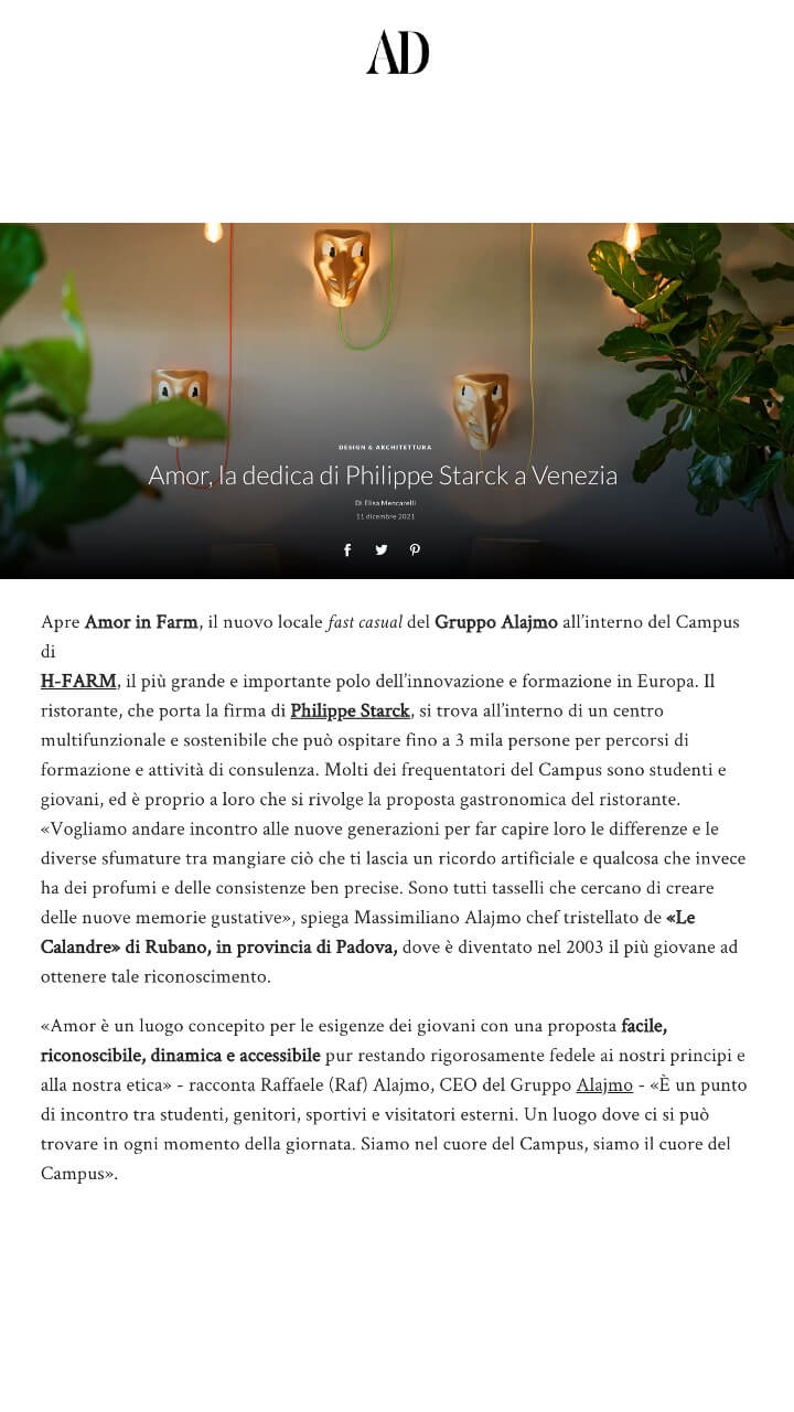 Amor, la dédicace de Philippe Starck à Venise 