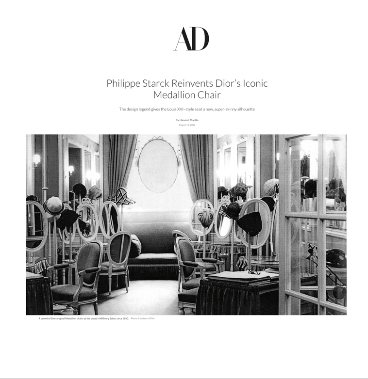 Philippe Starck, légende du design, revisite la chaise Medallion de Dior