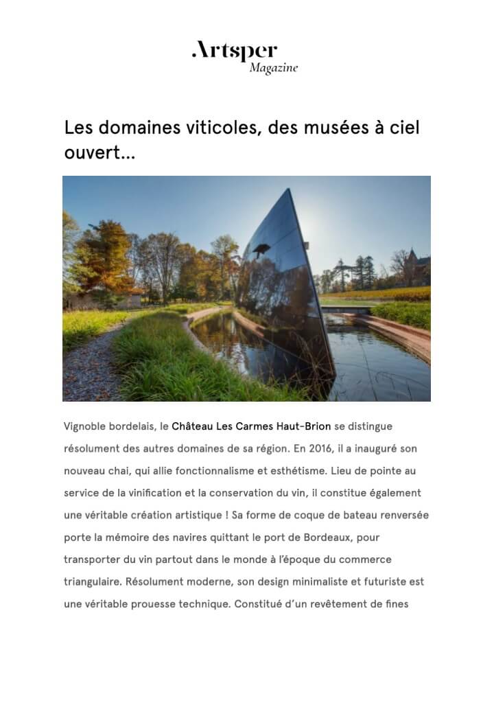 ARTSPER MAGAZINE - Les Carmes Haut-Brion