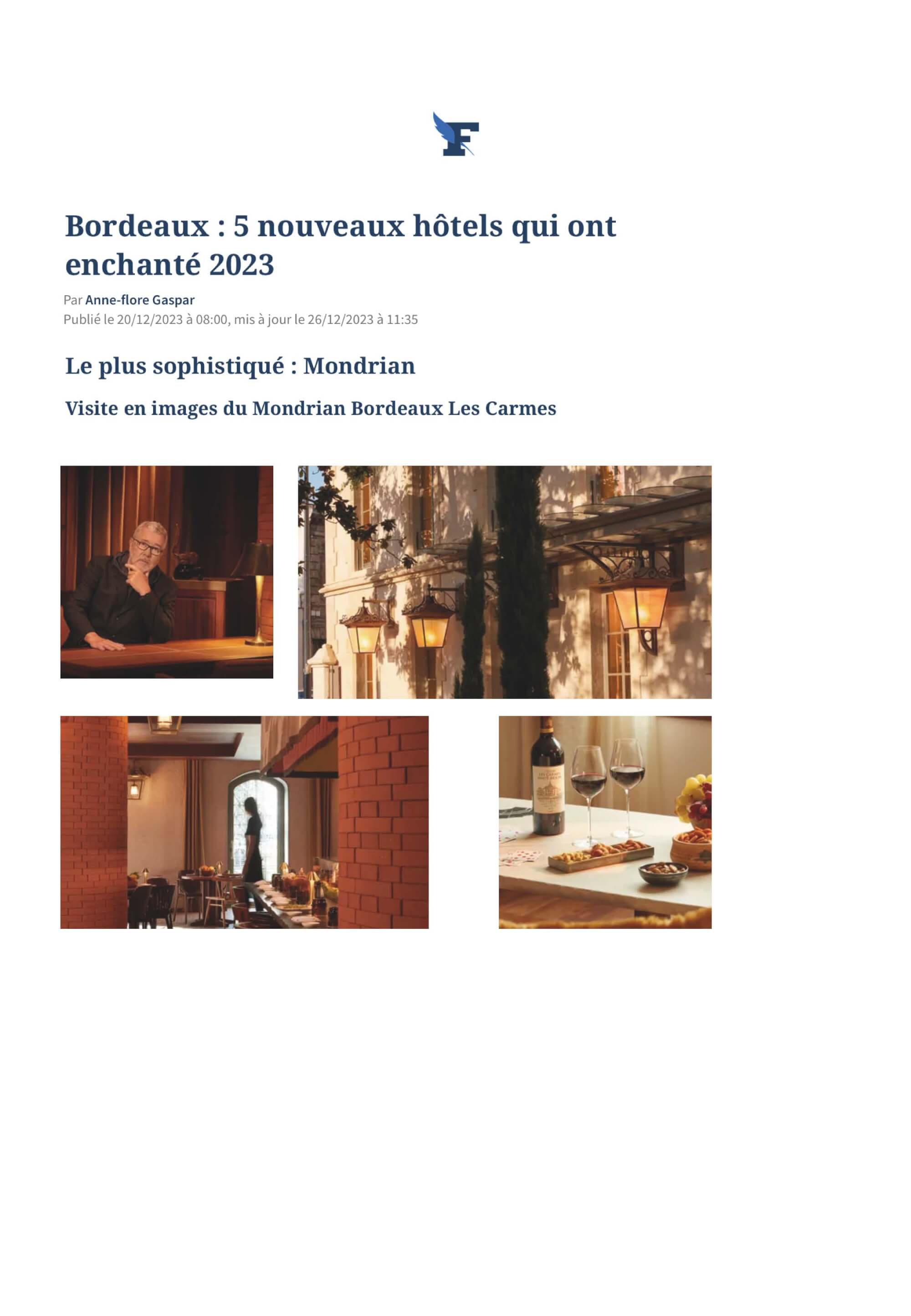 Bordeaux : 5 nouveaux hôtels qui ont enchanté 2023