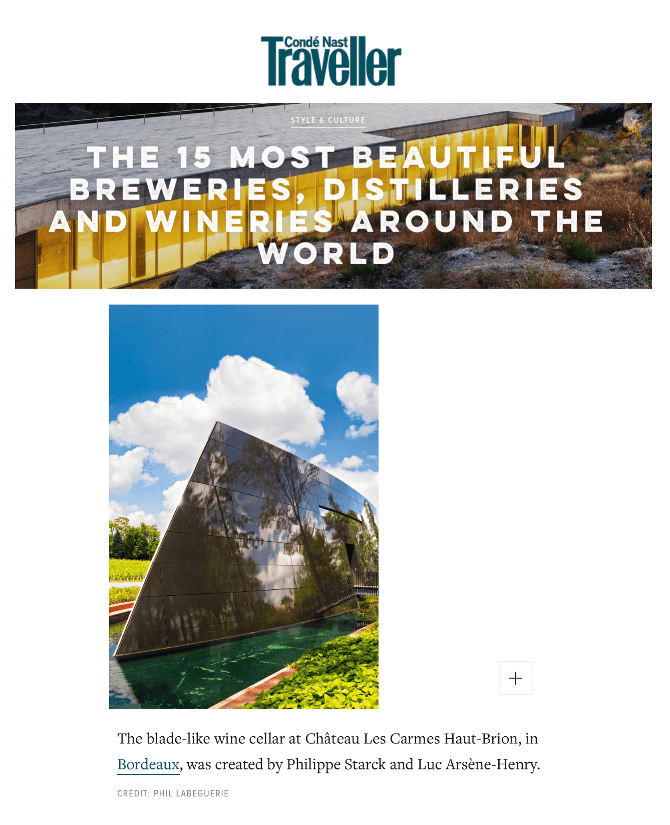 Conde Nast Traveller- Chai les Carmes Haut Brion