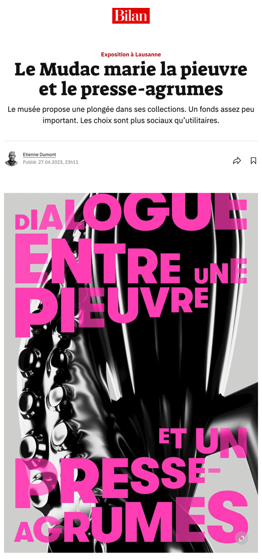 Le Mudac marie la pieuvre et le presse-agrumes