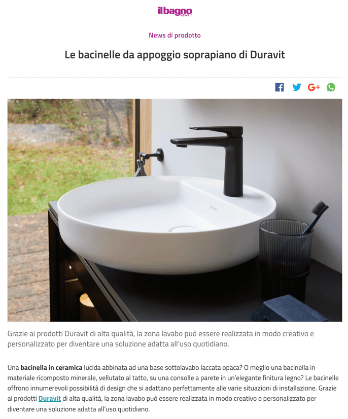 Les bols de comptoir Duravit