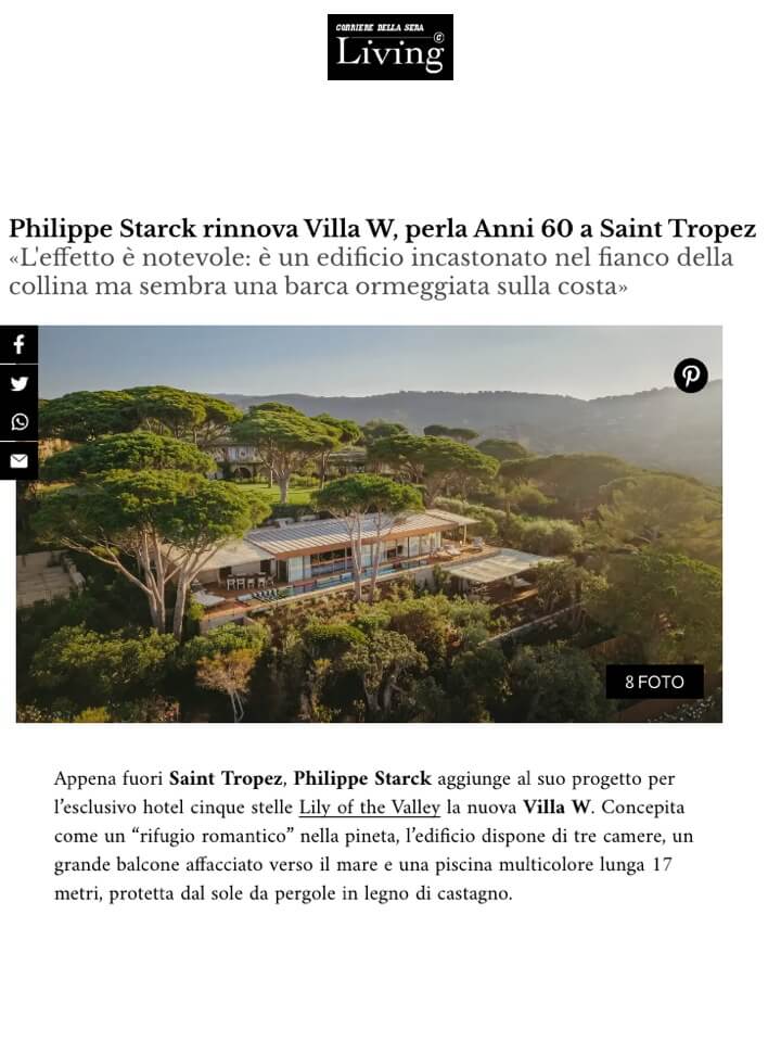 Philippe Starck rénove la Villa W, une perle des années 1960 à Saint-Tropez