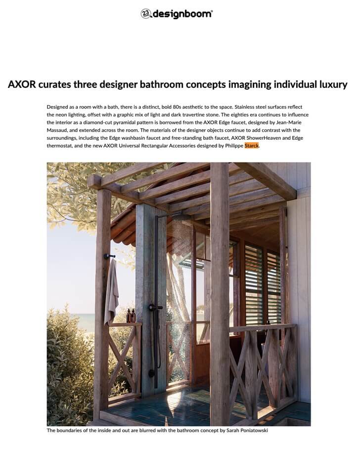 AXOR présente trois concepts de salles de bains imaginant le luxe individuel.