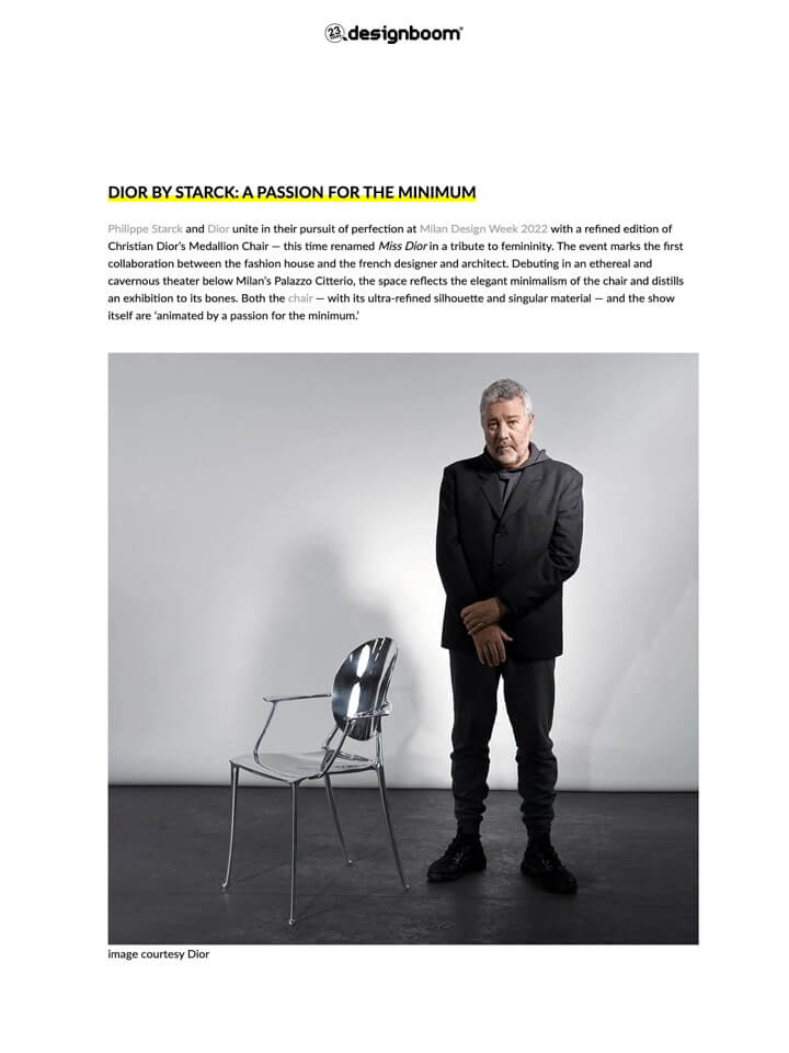 DIOR BY STARCK: UNE PASSION  POUR LE MINIMUM