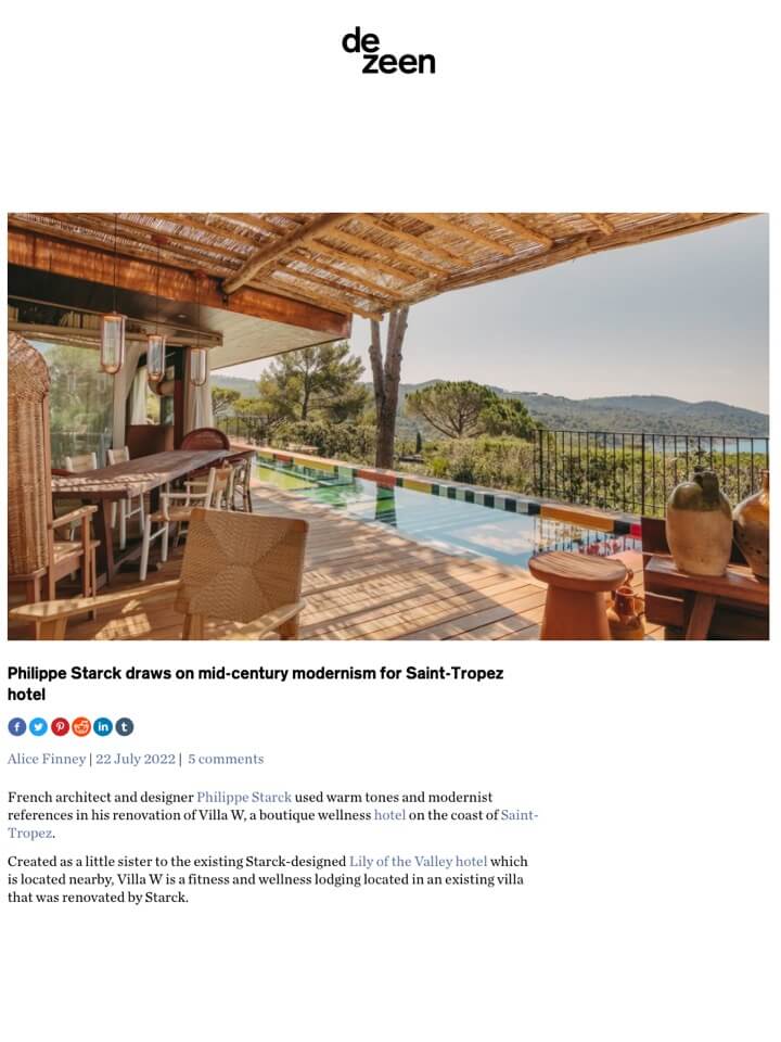 Philippe Starck s'inspire du modernisme du milieu du siècle pour l'hôtel de Saint-Tropez