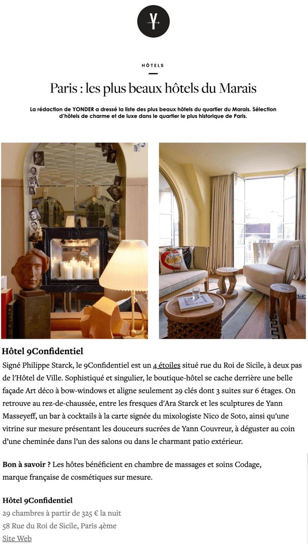 Paris : les plus beaux hôtels du Marais