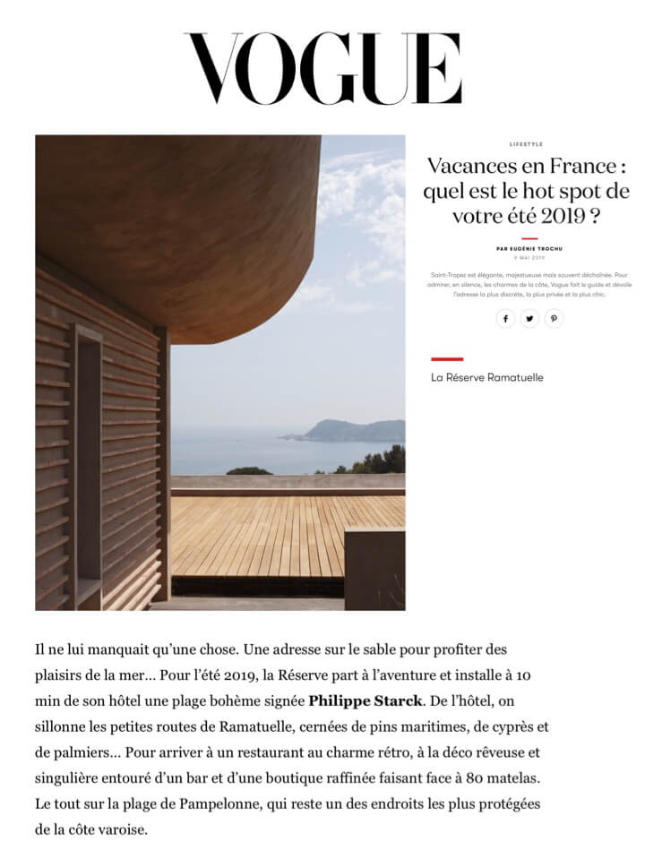 VOGUE - La Réserve à la Plage