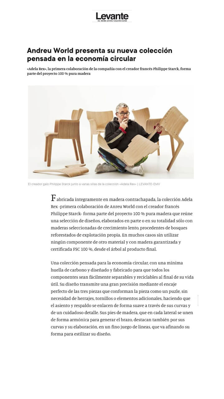 Andreu World présente sa nouvelle collection basée sur l'économie circulaire