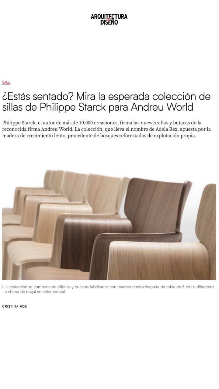 Vous êtes assis? Découvrez la collection de chaises tant attendue de Philippe Starck pour Andreu World