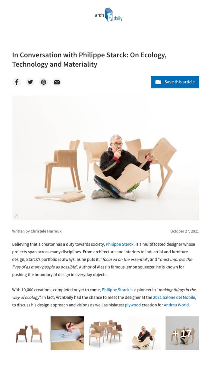 En conversation avec Philippe Starck : Sur l'écologie, la technologie et la matérialité